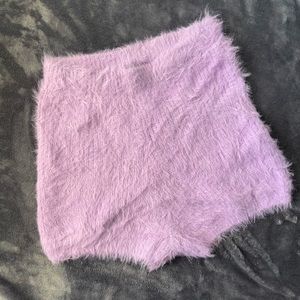 Zara Purple Fuzzy Shorts in Medium